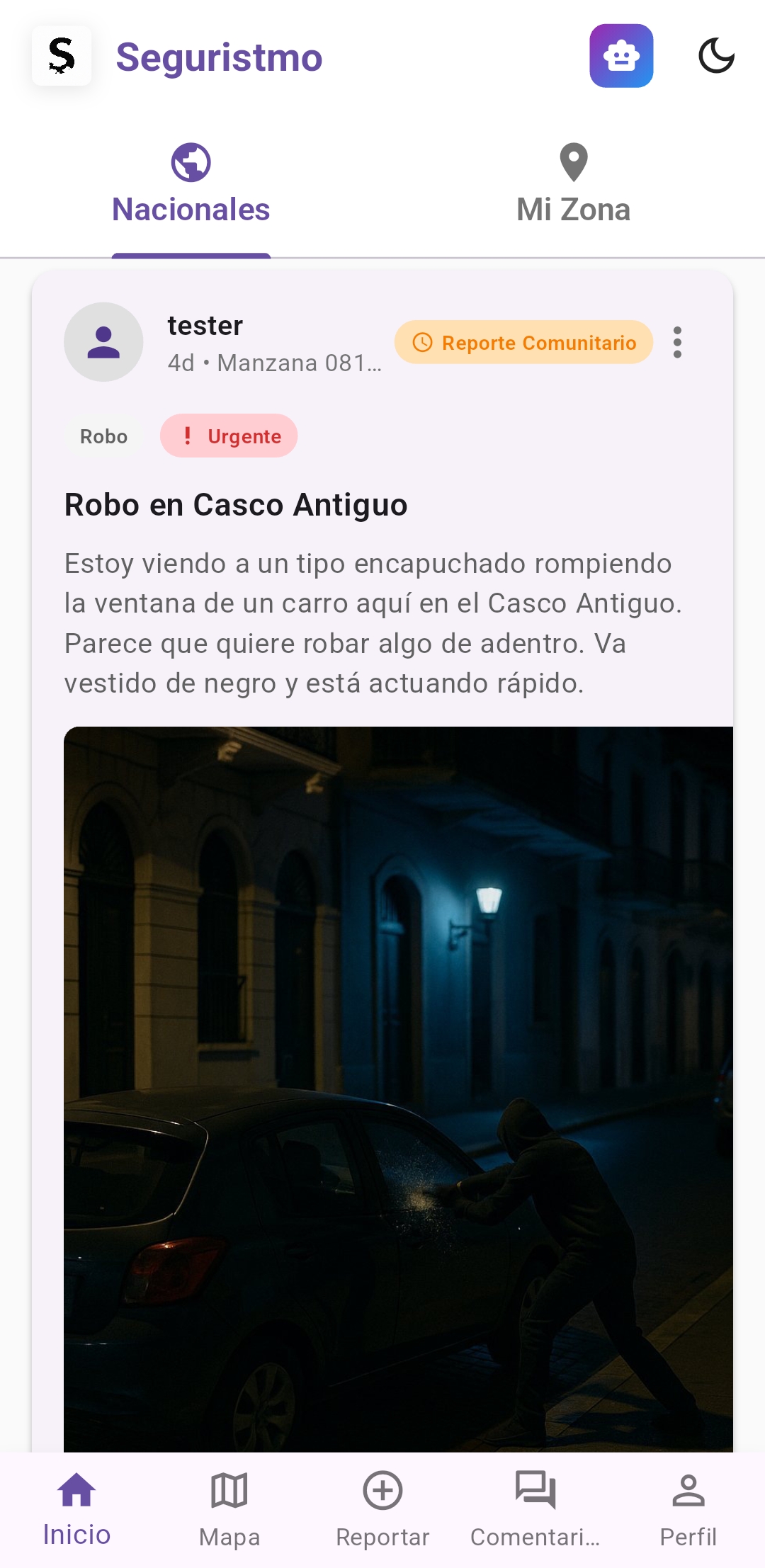 Pantalla IA de Seguristmo
